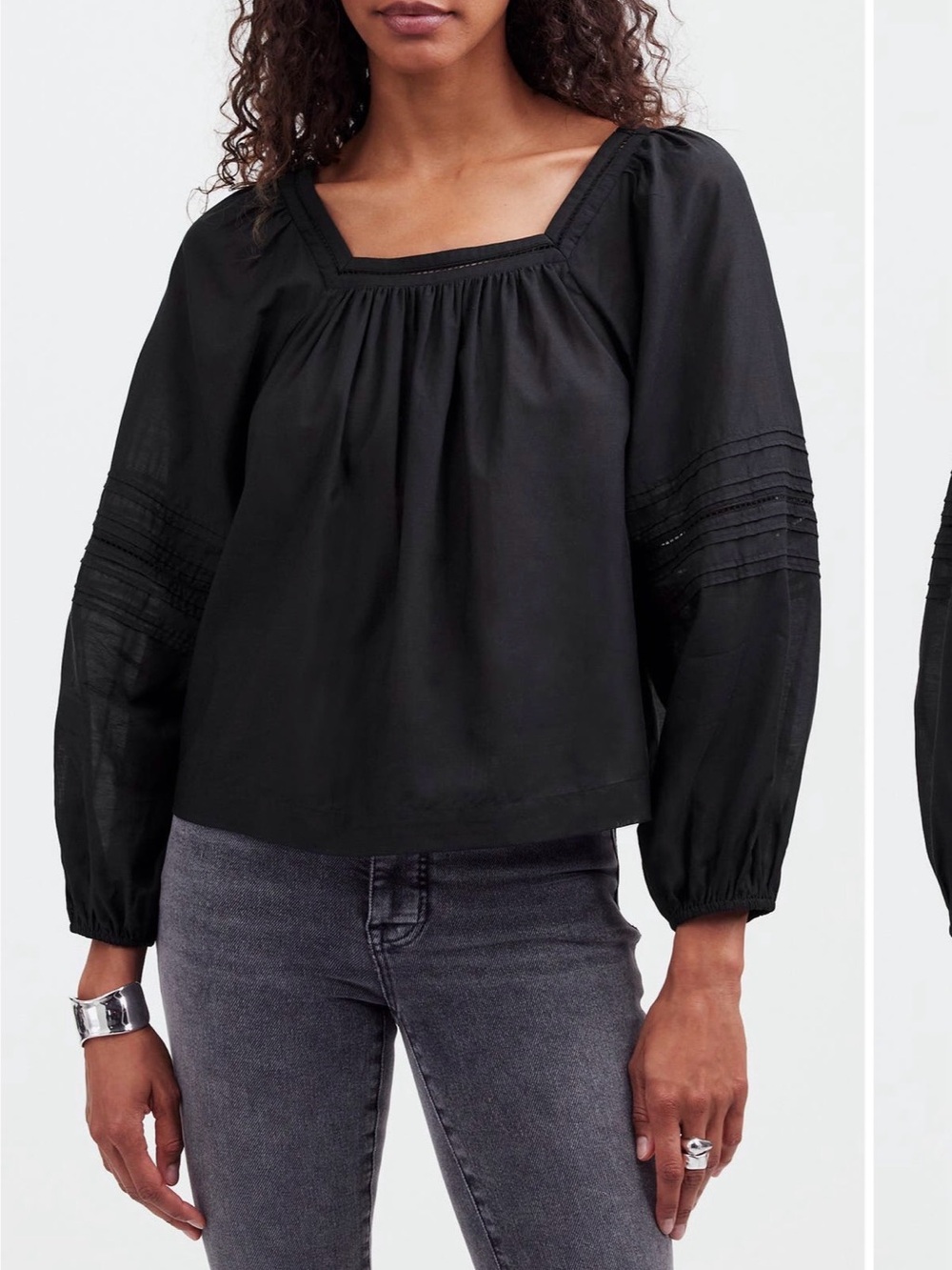 Madewell- Square Neck Long
Sleeve Top size Small